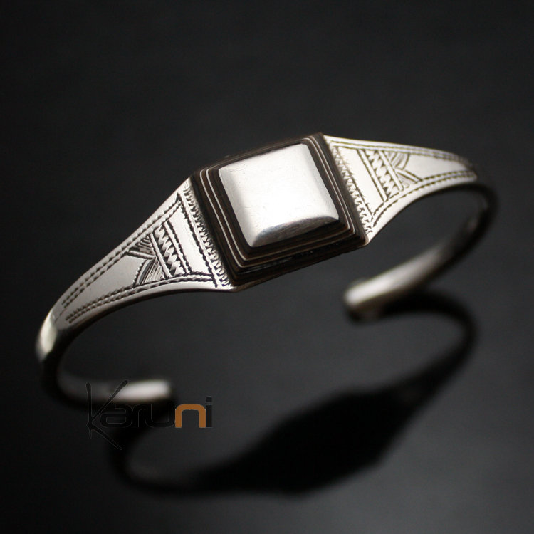 Large Tuareg city bracelet in silver Ebony 05