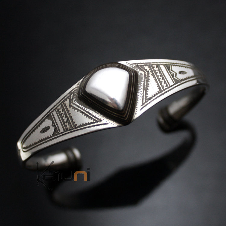 Large Tuareg city bracelet in silver 6