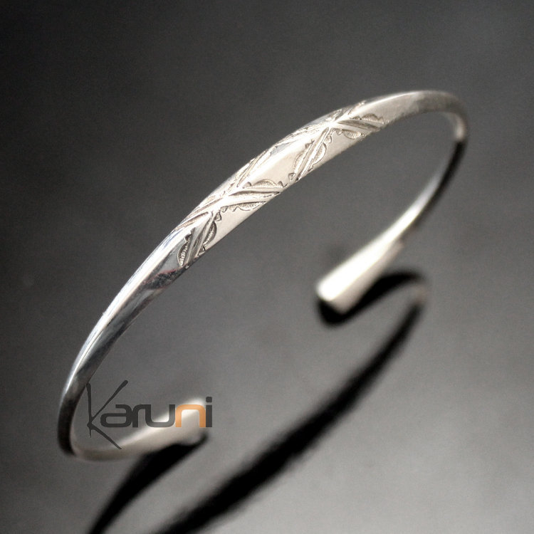 Ethnic Bracelet Sterling Silver Jewelry Engraved Angle Men/Women Tuareg Tribe Design 05