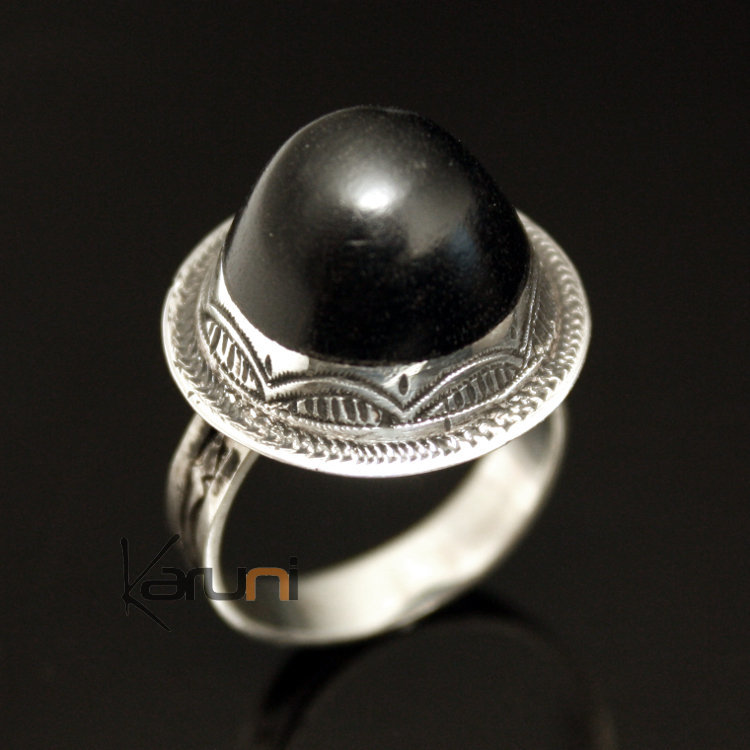 Nigerian Silver Ebony Ring