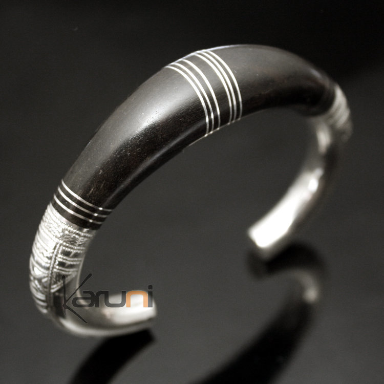 Ebony Silver Bracelet engraved 04