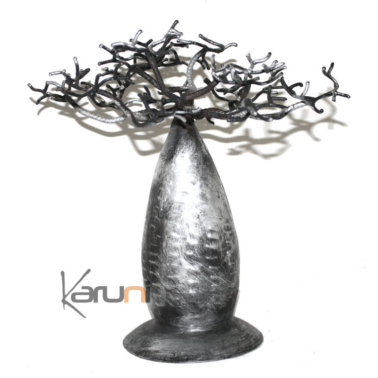 Jewelry Tree Baobab design jewelry holder 35-40 cm recycled metal Madagascar