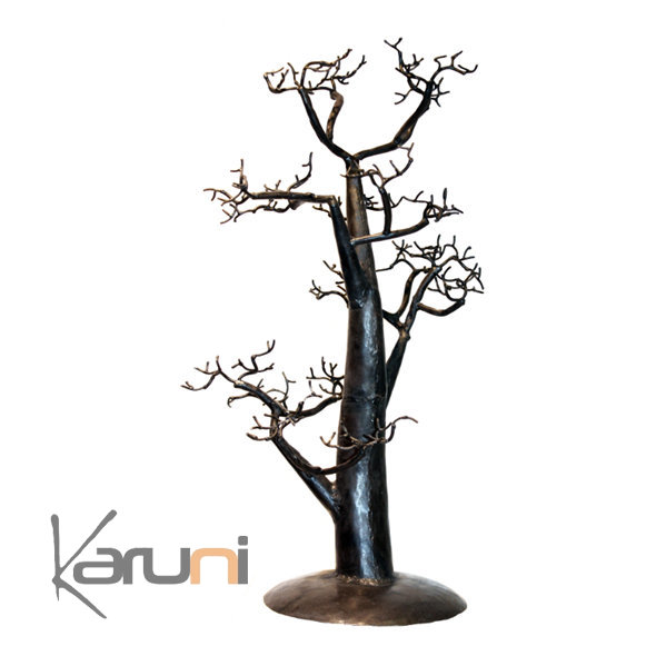 Jewelry Tree-holder design 60 cm cedar recycled metal Madagascar baobab