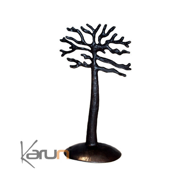 Jewelry Tree jewellery holder flat Baobab 20 cm recycled metal Madagascar