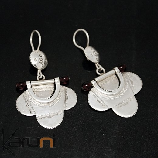 Tuareg flowers earrings in silver