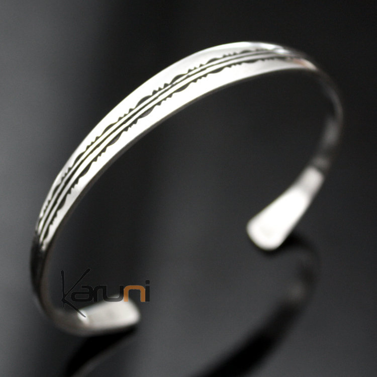 Ethnic Bracelet Sterling Silver Jewelry Engraved Large Kid/Baby Tuareg Tribe Design 08