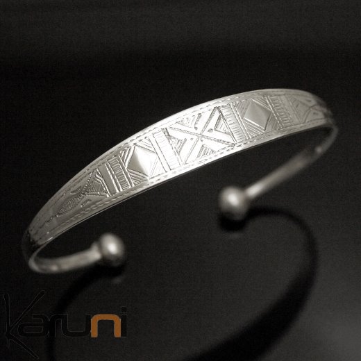 Ethnic Bracelet Sterling Silver Jewelry Engraved Large Kid/Baby Tuareg Tribe Design 14