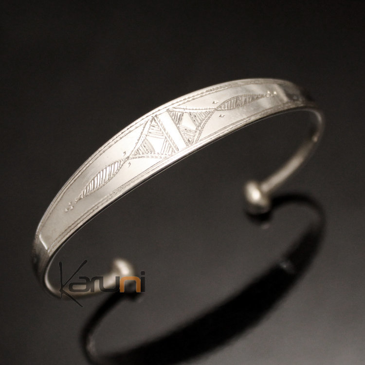 Ethnic Bracelet Sterling Silver Jewelry Engraved Large Kid/Baby Tuareg Tribe Design 15