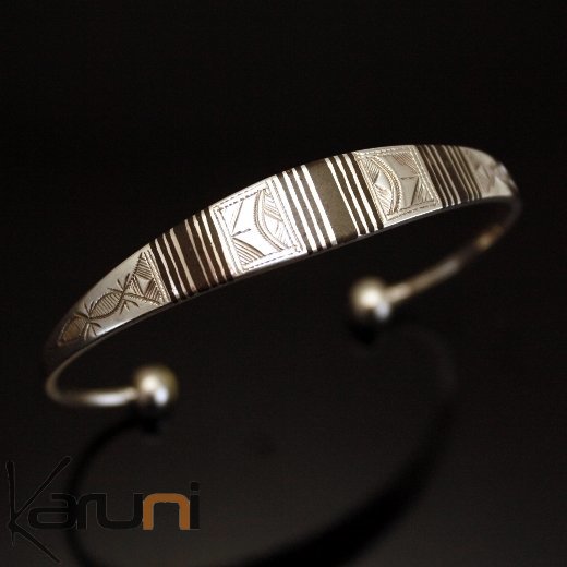 Ethnic Bracelet Sterling Silver Jewelry Ebony Large Kid/Baby Tuareg Tribe Design 05