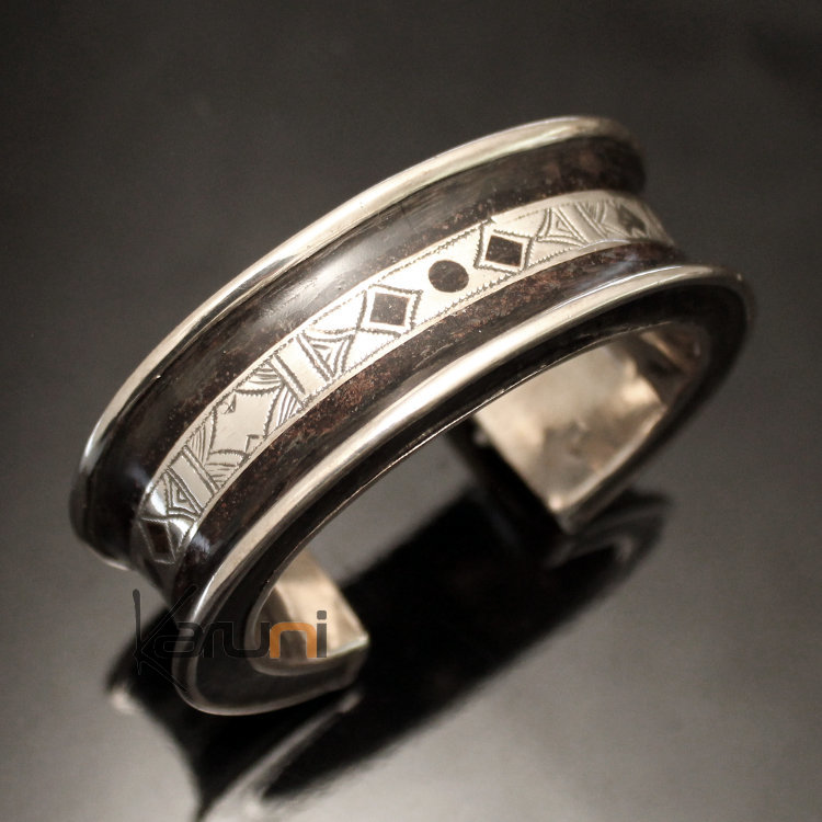 Big Large double Tuareg bracelet in engraved sterling silver 2s