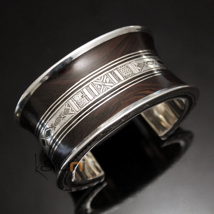 Big Large double Tuareg bracelet in engraved sterling silver 2s