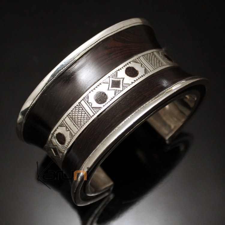 Big Large double Tuareg bracelet in engraved sterling silver 2s