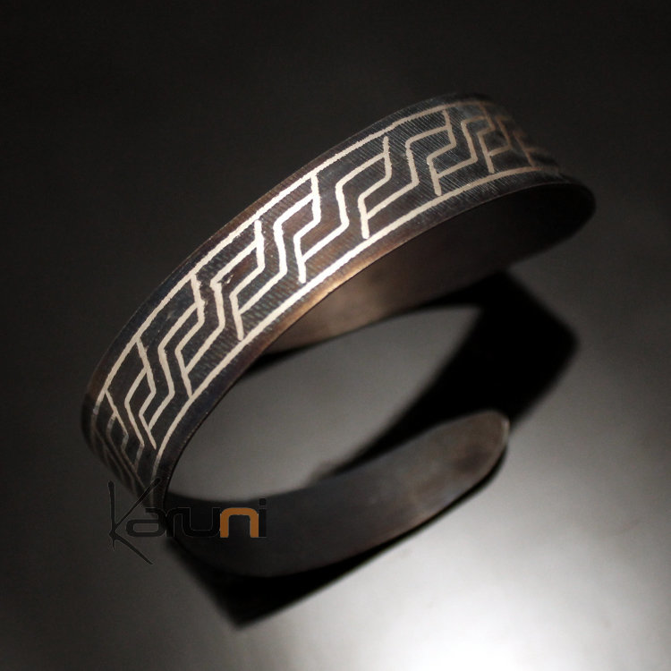 Berber Silver and Steel Cuff Bracelet 