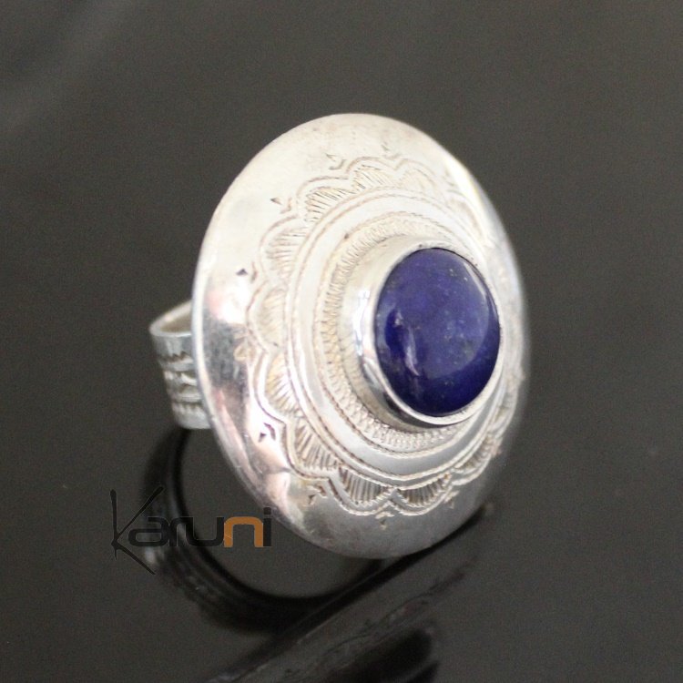 Nigerian Silver Lapis Ring 42