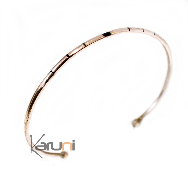 Mauritanian Mix Silver and copper Ebony Bracelet 3004