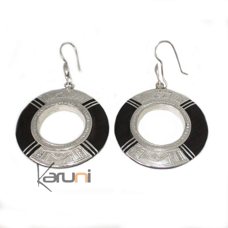 Ethnic Earrings Sterling Silver Jewelry Ebony 5007