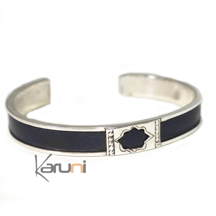 Sterling Silver Jewelry Leather Silver bracelet 3041