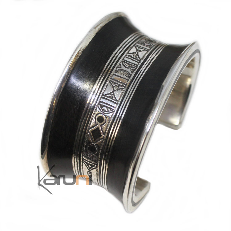 Tuareg Cuff Bracelet Ebony Sterling silver 3058