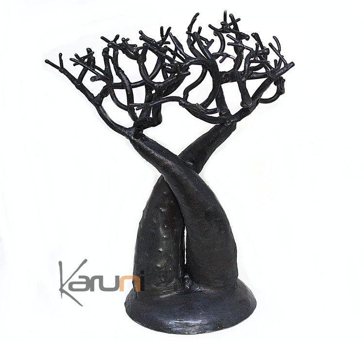 Tree Jewelry Holder Lover Cross Baobab Metal Recycled 25cm