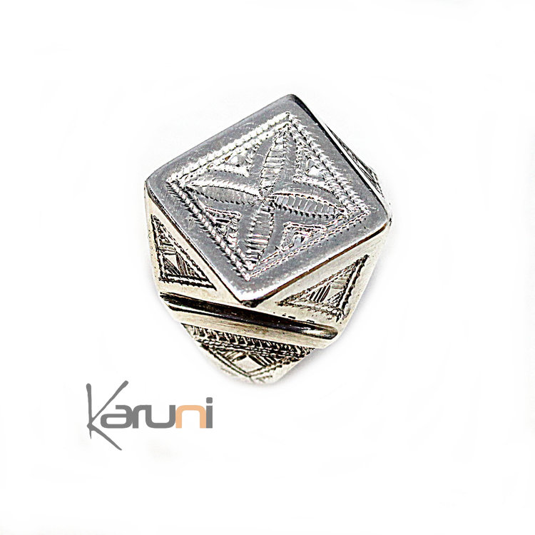 Sterling Silver Signet Ring Diamond 1114