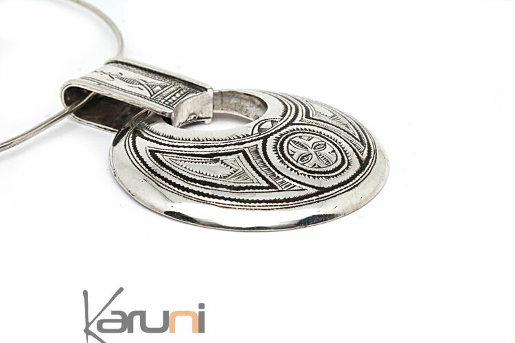 Silver 925 Ebony Engraved Pendant Anzar