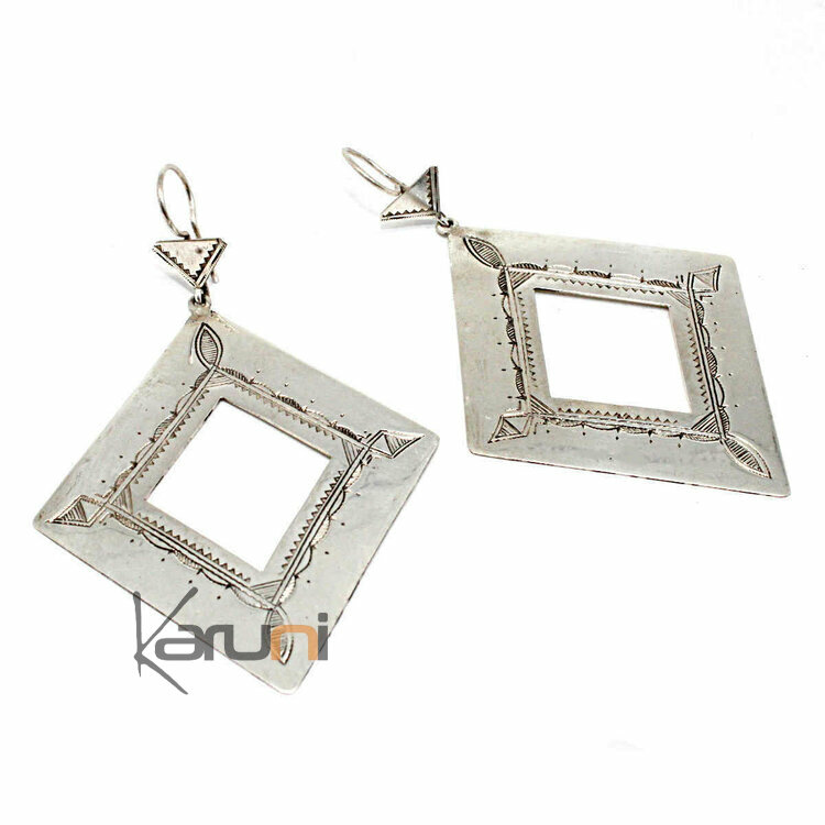 Silver Earrings Losange