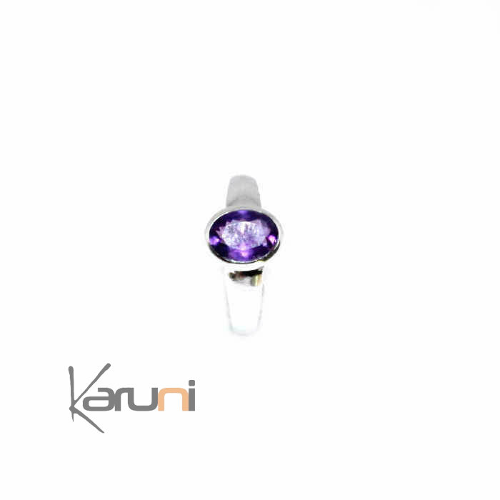 Purple Amethyst silver ring