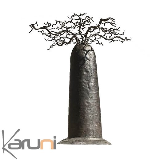 Jewelry Tree Baobab round design jewelry holder 35 cm recycled metal Madagascar