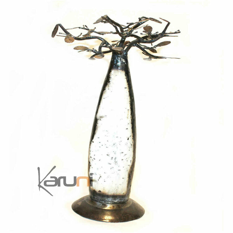 Jewellery Tree flat Baobab 30 cm recycled metal green