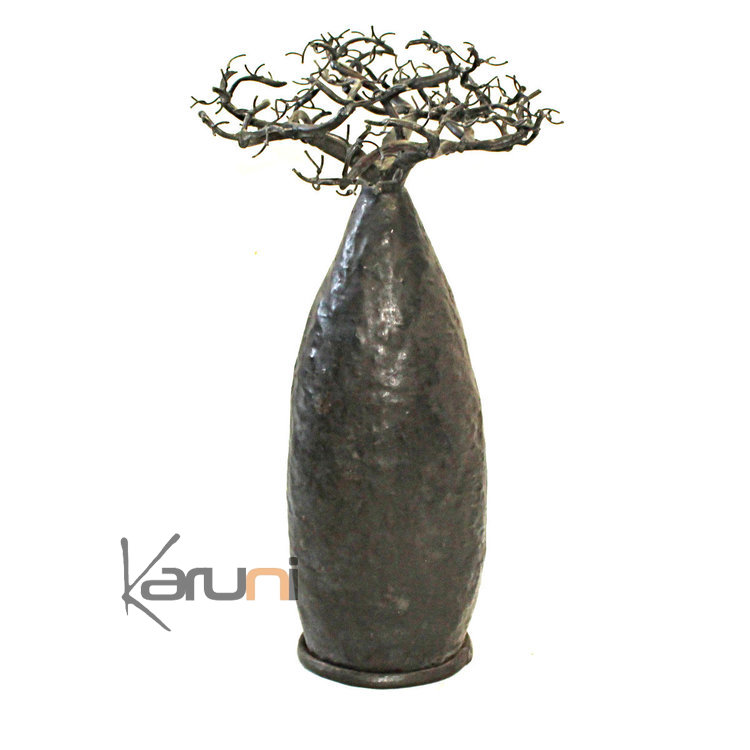 Jewelry Tree Baobab design jewelry holder 40 cm recycled metal Madagascar