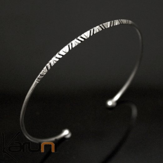 African Thin Bracelet   Silver 750 Mauritania Women/Kids Tuareg Tribe Design 02