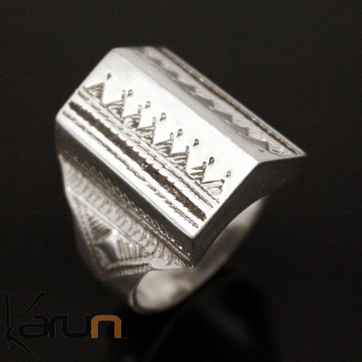 Ethnic Signet Ring Sterling Silver Jewelry Voluminous Book Men/Women Tuareg Tribe Design 14