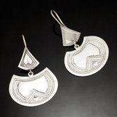 Ethnic African Earrings Sterling Silver Jewelry Leaf Berber Tuareg Tribe Design 16