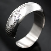 Ethnic Bracelet Sterling Silver Jewelry Large Rounded Engraved Tuareg Tribe Design 03 b