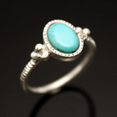 Ethnic Turquoise Ring Sterling Silver Jewelry Thin Oval Tuareg Tribe Design 01