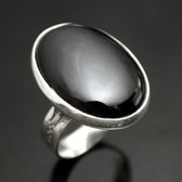 Ethnic Ring Sterling Silver Jewelry Black Onyx Big Oval Tuareg Tribe Design 03