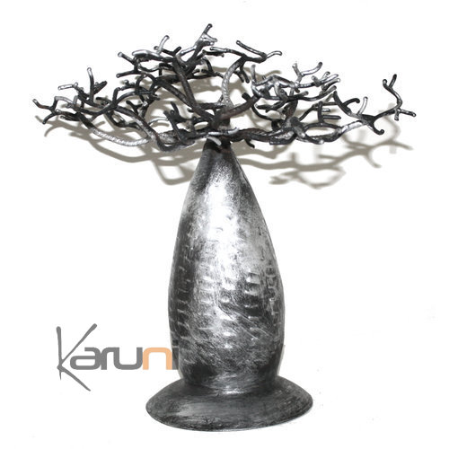 Jewelry Tree Baobab design jewelry holder 35-40 cm recycled metal Madagascar