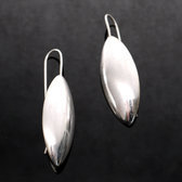 Ethnic African Jewelry Earrings Sterling Silver Rounded Smooth Leaves Tuareg Tribe Design