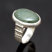 Ethnic Ring Sterling Silver Jewelry Green Aventurine Oval Tuareg Tribe Design 04