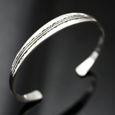 Ethnic Bracelet Sterling Silver Jewelry Engraved Large Kid/Baby Tuareg Tribe Design 08