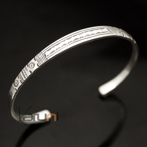 Ethnic Bracelet Sterling Silver Jewelry Engraved Large Kid/Baby Tuareg Tribe Design 12