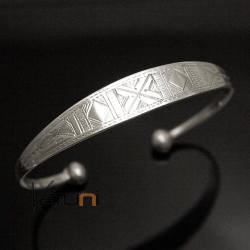 Ethnic Bracelet Sterling Silver Jewelry Engraved Large Kid/Baby Tuareg Tribe Design 14