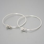 Ethnic Hoop Earrings Sterling Silver Jewelry Tesibit Tuareg Tribe Design 10 2,5 cm