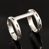 Ethnic Jewelry Double Rings Sterling Silver Tuareg Tribe Design