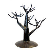 Jewelry Tree-holder design 30 cm cedar recycled metal Madagascar baobab