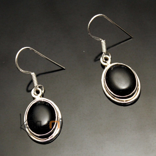 Karuni - Tuareg earrings in sterling silver and fine stones. Ethnic ...