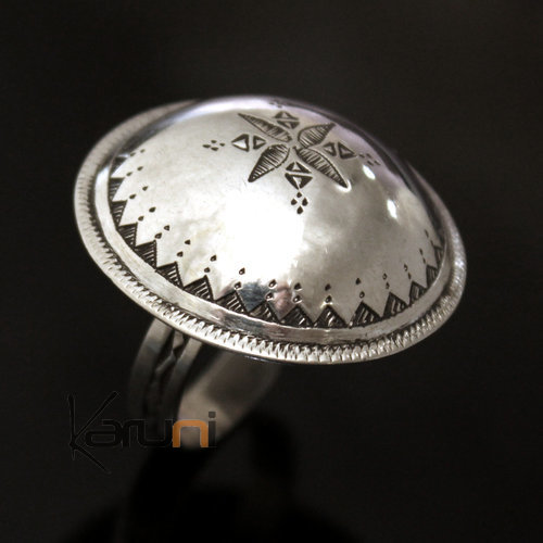 Ethnic Dome Ring Jewelry Sterling Silver Tuareg Tribe Design KARUNI  02 c