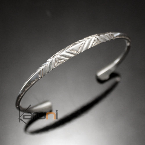 Ethnic Bracelet Sterling Silver Jewelry Engraved Angle Men/Women Tuareg Tribe Design 03