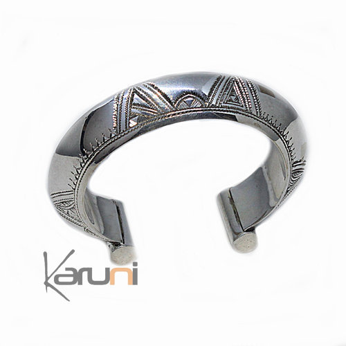 Cuff sterling silver engraved bracelet