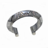 Cuff sterling silver engraved bracelet